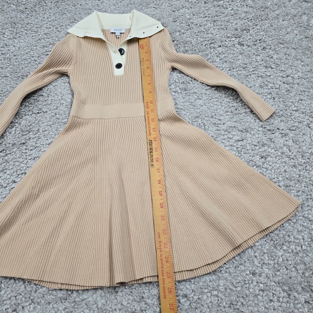 Reiss Girls Ribbed Knit Malani Sweater Dress Beige Size 6–7Y Preppy School‎ - Picture 10 of 12